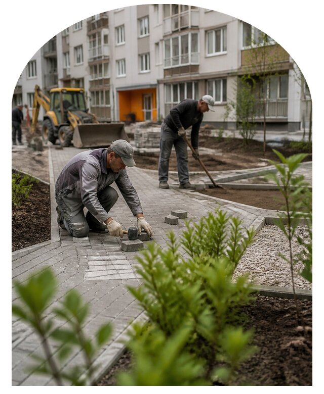 Благоустройство двора многоквартирного дома в Шарыпове